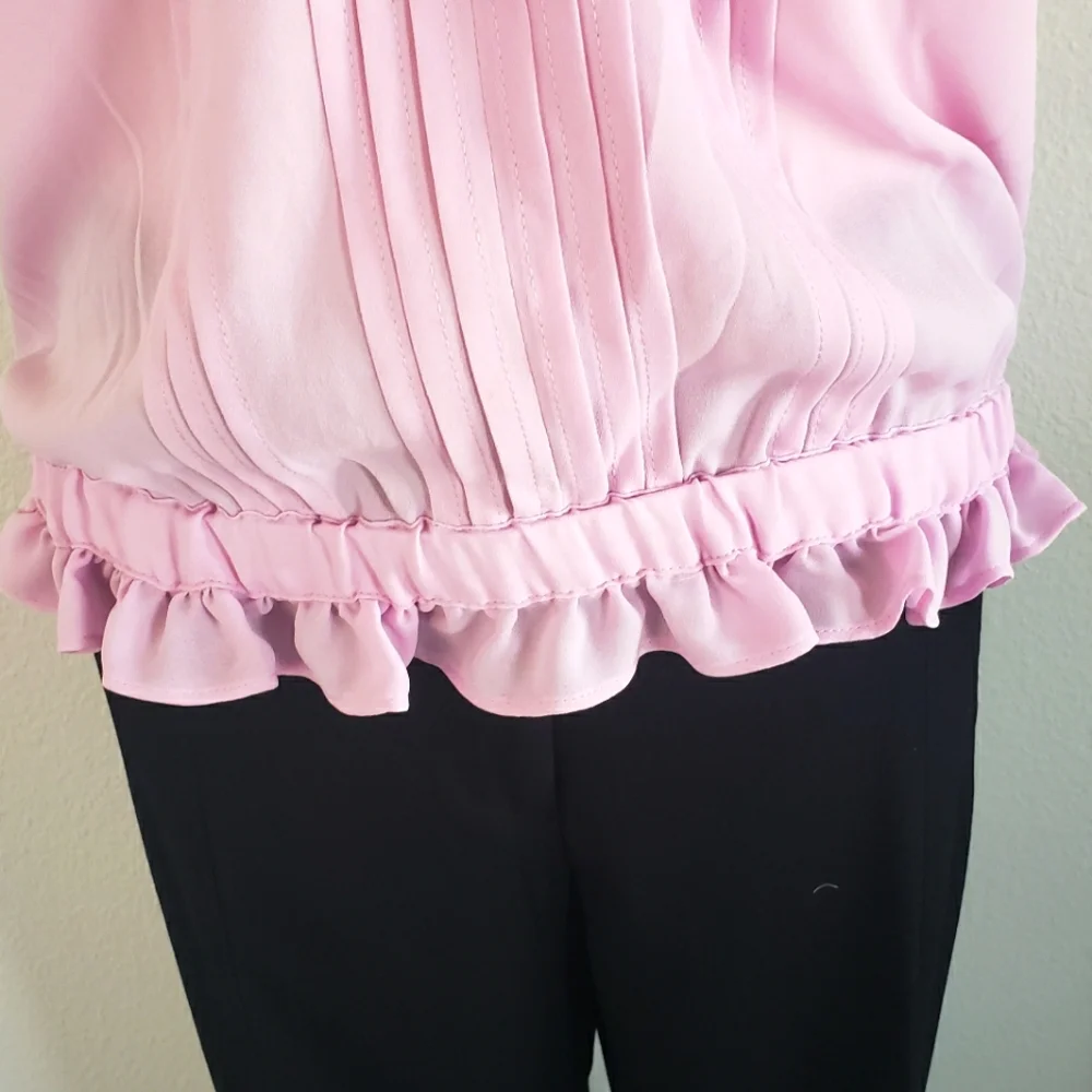 DKNY Pink Lavender Short-Sleeve Blouson Top--XL - Picture 6 of 12